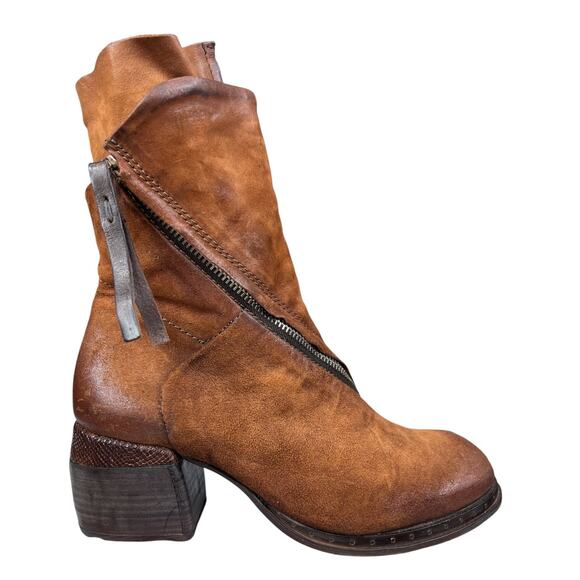 A.S. 98 Women’s Jase Brown Suede Side Zip Ankle Boot Size 38 US 7.5/8 - Picture 1 of 11